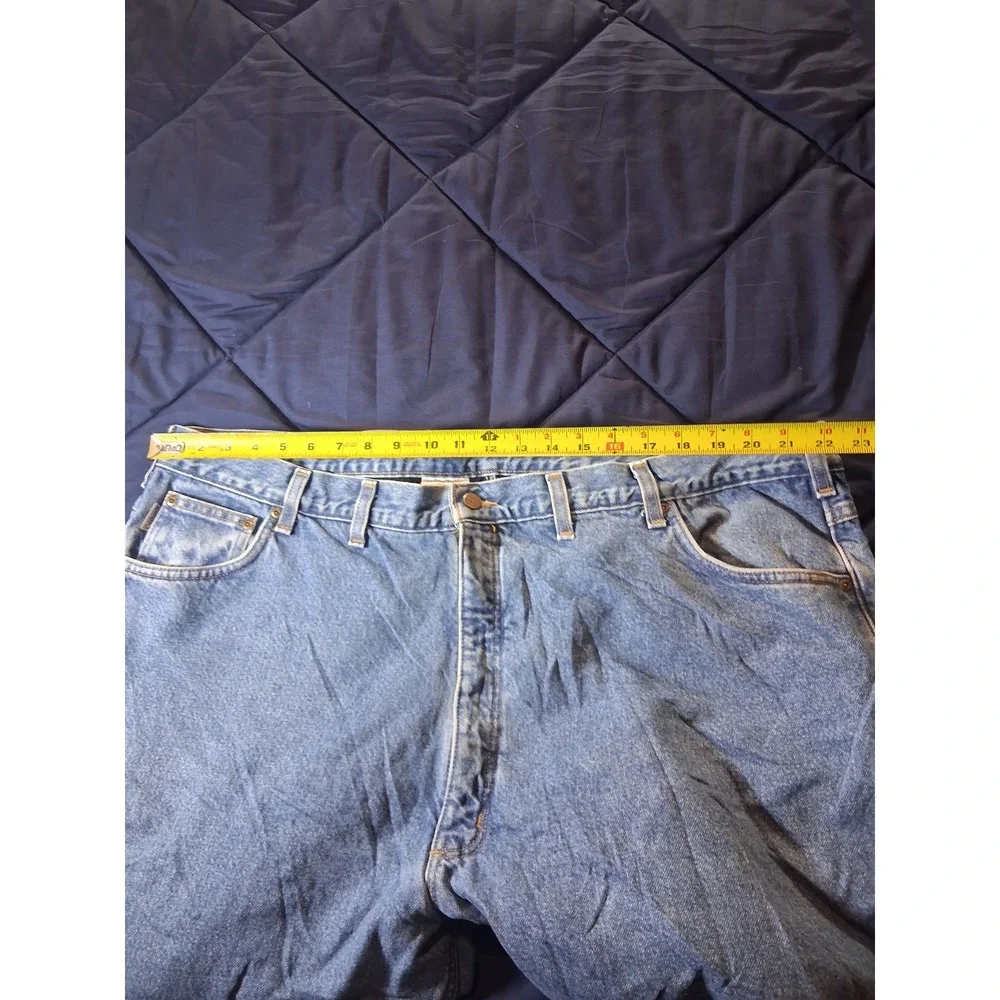 Carhartt B155 DST Fleece Lined Relaxed Fit Jeans Mens 48x30 Blue Denim Work Pant